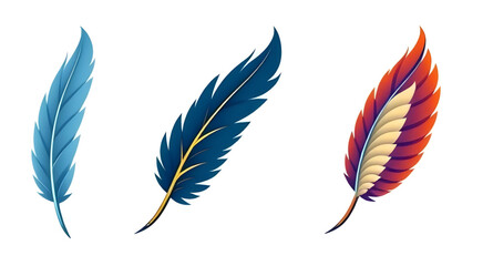 Feather silhouette icons