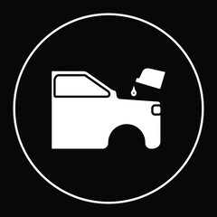 Illustration of changing oil car engine in workshop service. Car icon of oil refill vector illustration