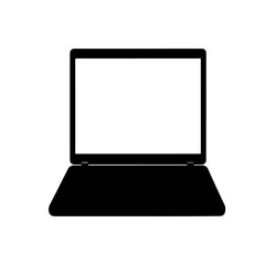 Old Laptop silhouette vector flat illustration design.