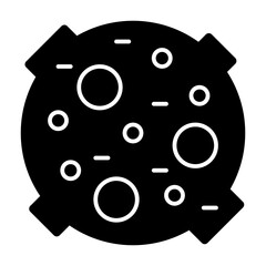 Moon with craters solid icon