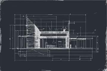 Blueprint architecture graph plan technical construction