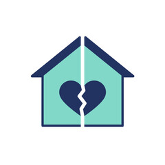 Broken Heart and House-Child Custody Icon