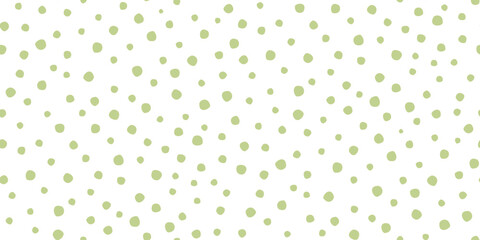 Scattered dots in various sizes. Seamless explosion background of confetti. Abstract random texture for wrapping paper, birthday party design, fabric, packaging, baby shower, kids textile. Vector