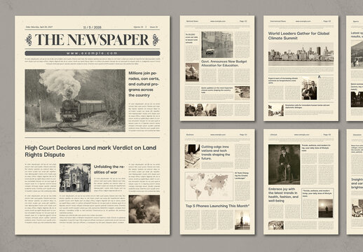 Classic Vintage Newspaper Design Template