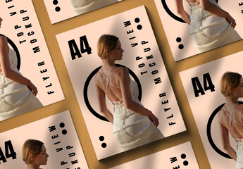 Minimal A4 Flyer Mockup with Shadow Overlay