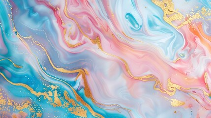 Fototapeta premium Abstract Marble Background with Gold Veins and Pastel Swirls