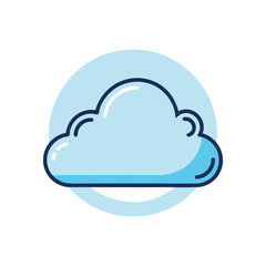 Fototapeta premium Cloud Illustration: A serene depiction of a singular cloud, painted in soft, inviting shades of blue, rendered in a clean, modern illustration style.
