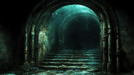 Naklejka premium Submerged Steps to Mystery