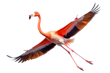 flying flamingo isolated on white background,PNG