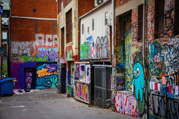 graffiti streets, Melbourne streets, city streets. graffiti in downtown, urban life