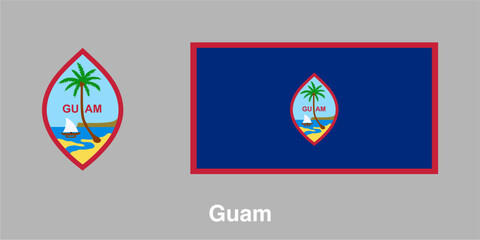 Guam state flag on transparent background