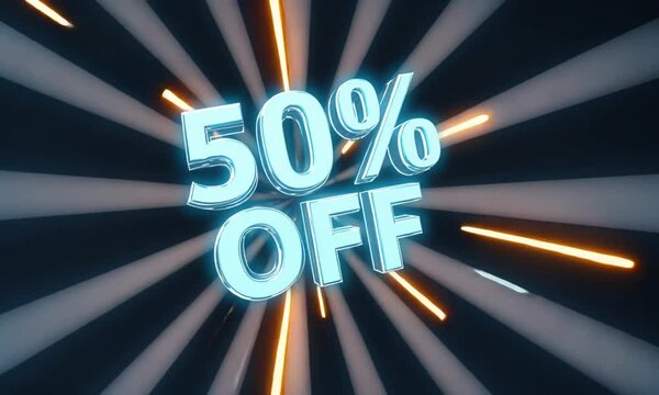 50% off sale effect 4k video