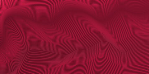 Abstract wave curve background in red. Stock vector 3D modern background for your presentation, poster, cover.