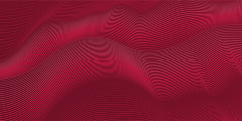Abstract wave curve background in red color. Stock vector 3D modern background for your presentation, poster, flyer.