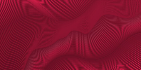 Abstract wave curve background in red. Stock vector 3D modern background for your presentation, poster, brochure.