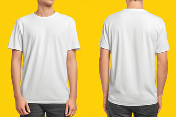 Mockup oversized plain white t-shirt, isolated on studio photo background, Ai generated image
