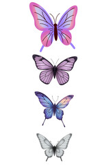 Fototapeta premium Fantasy butterfly with dreamlike wings, flying, transparent.
