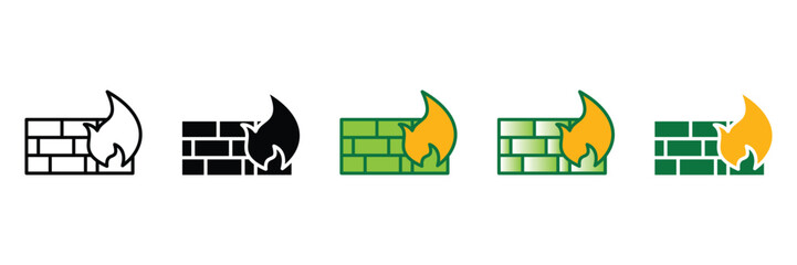 Firewall Icon Set Multiple Style Collection