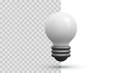 Light Bulb Rendered In Realistic 3D Style, Representing Idea, Innovation, Or Creativity Symbol. Clean Vector Illustration For Startup, Energy, Or Conceptual Design Themes.