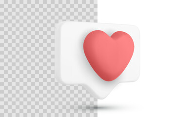 Like Icon With Heart Symbol Rendered In 3d Style, Representing Social Media, Love, Or Engagement. Clean Vector Illustration For Online Interaction And Feedback Concepts.