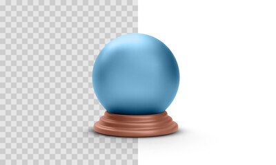 Crystal Ball With Wooden Stand Rendered In Realistic 3D Style, Ideal For Fortune Telling, Magic, Or Mystical Concepts. Clean Vector Illustration For Esoteric Or Fantasy Themes.