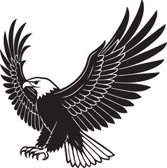 Fototapeta premium Eagle front view with wings fully spread wide