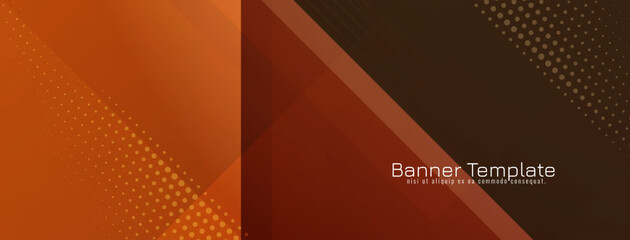 Brown color geometric style banner design