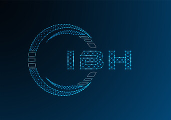 IBH low poly letter logo vector design. IBH lower poly logo design. Low poly logo.
