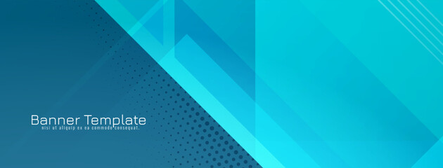 Shiny blue geometric style banner design