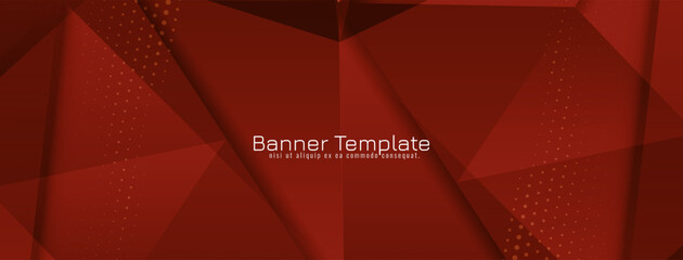 Abstract red color modern polygonal geometric banner