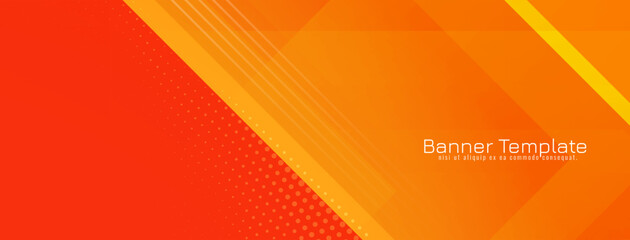 Glossy red and yellow geometric style banner design