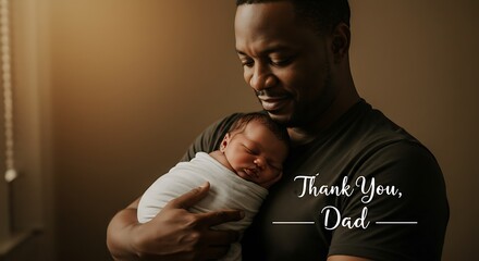 A Father's Love Cherishing Moments with Newborn Baby, Thank You Dad