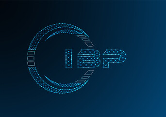 IBP low poly letter logo vector design. IBP lower poly logo design. Low poly logo.