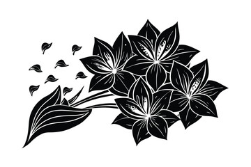 black and white flowers