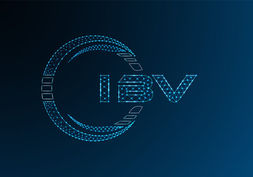 IBV low poly letter logo vector design. IBV lower poly logo design. Low poly logo.