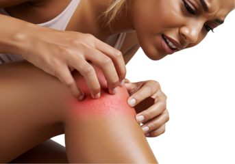 Severe Itchy Knee Rash Causes Treatments and Home Remedies isolated on transparent background
