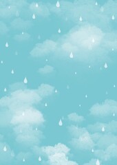 Rainy sky dark clouds monsoon illustration background