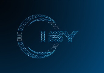 IBY low poly letter logo vector design. IBY lower poly logo design. Low poly logo.