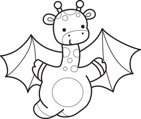 Outline of Cute giraffe animals with various activities.
Lineart of Funny sticker of Giraffe animal kids.