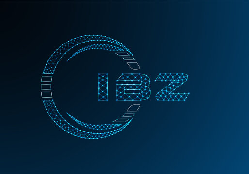 IBZ low poly letter logo vector design. IBZ lower poly logo design. Low poly logo.