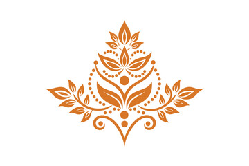 Botanical henna style with intricate floral details vector art illustration