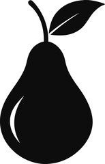 pear with leaf silhouette vector