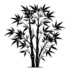 Naklejka premium Bamboo Tree Silhouette vector