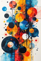 AI composizione astratta di cerchi colorati 01