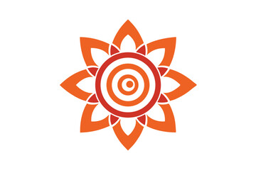 Ethnic spiral flower with symmetrical natural design vector art illustration