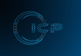 ICP low poly letter logo vector design. ICP lower poly logo design. Low poly logo.