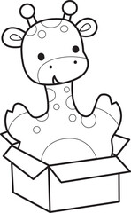 Coloring pages of Set Vector Stock Illustrations Isolated of Baby Giraffe.
Outline of Cute giraffe animals with various activities.