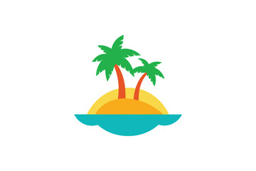Island vibes only tropical vector art illustration