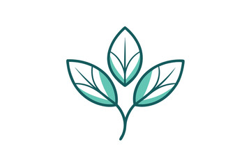 Leafy line bloom delicate vector art illustration