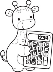 Coloring pages of Set Vector Stock Illustrations Isolated of Baby Giraffe.
Outline of Cute giraffe animals with various activities.